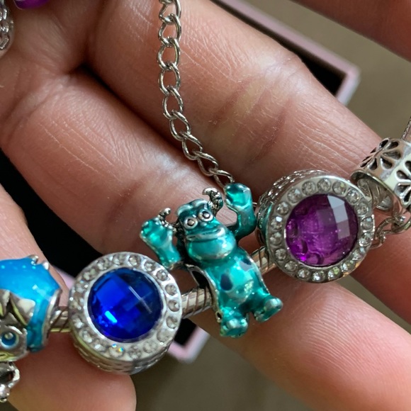 NIB NEW Pandora Pave Clasp Bracelet w/ Colorful Disney Theme Charms - Picture 11 of 13